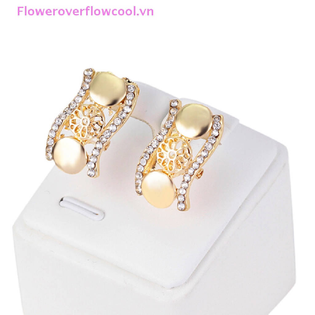 Set Vòng cổ Và Đôi Khuyên Tai Đính Đá Pha Lê Thời Trang Cho Nữ