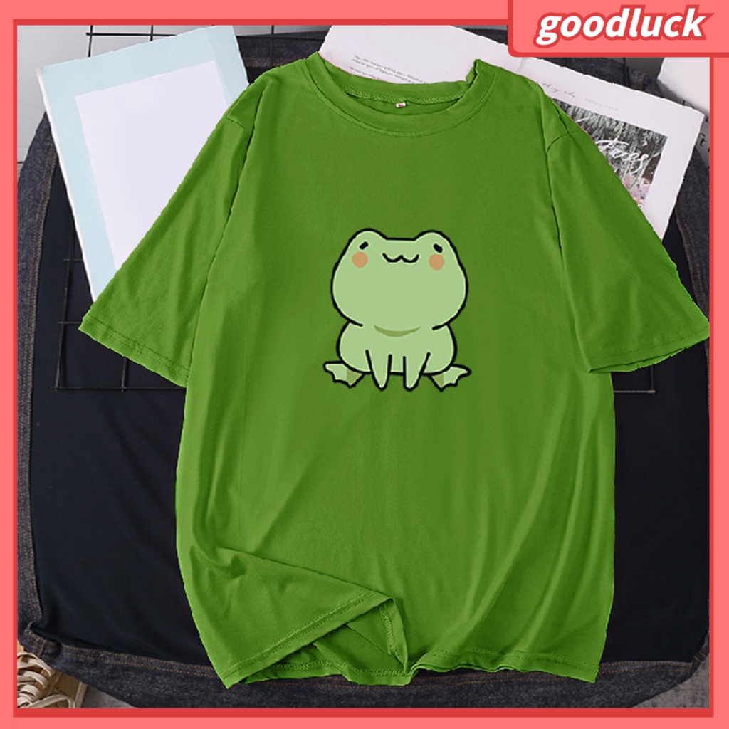 Áo Thun Tay Ngắn Chất Liệu Polyester In Họa Tiết Hoạt Hình Chú Ếch Dễ Thương Thời Trang Mùa Hè Cho Nữ