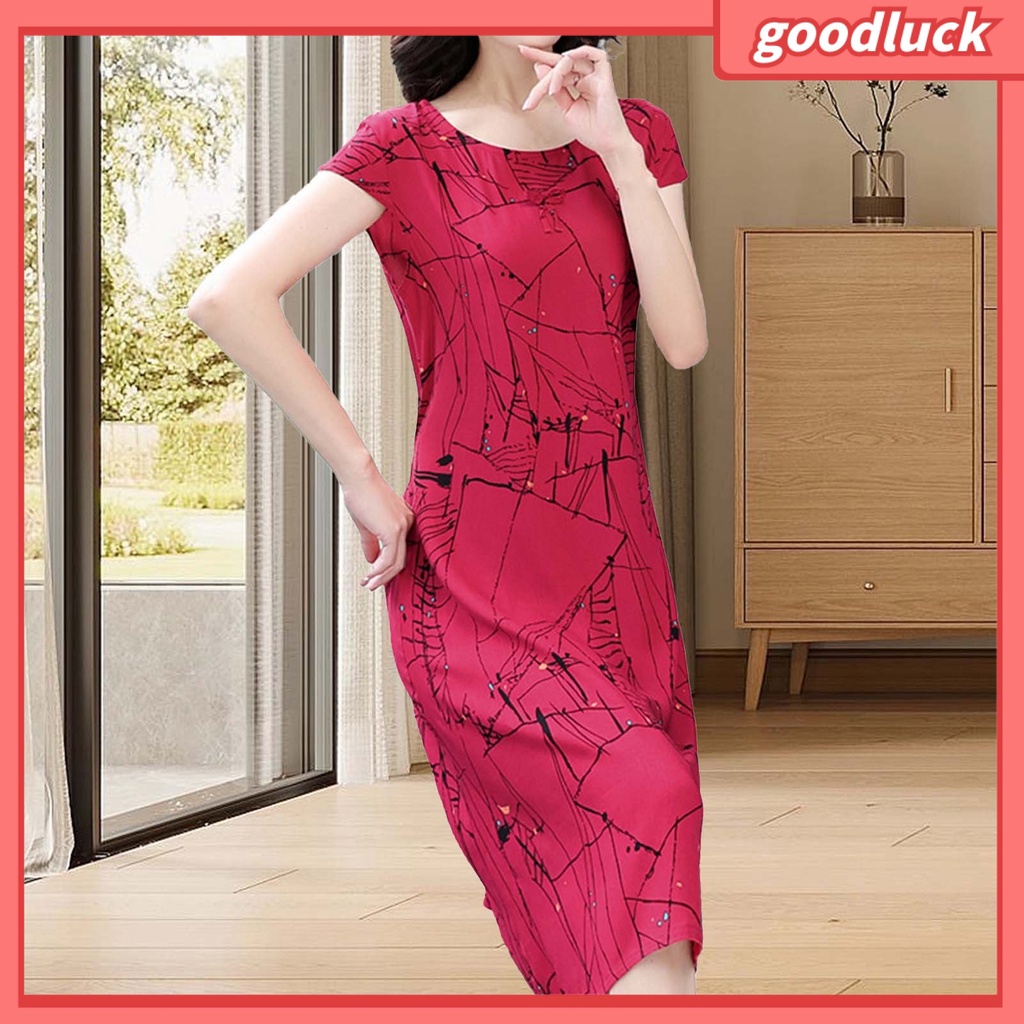 Đầm Mini Cổ Tròn Tay Ngắn Dáng Rộng Họa Tiết Chấm Bi Màu Sắc Tương Phản Thời Trang Mùa Hè Cho Nữ