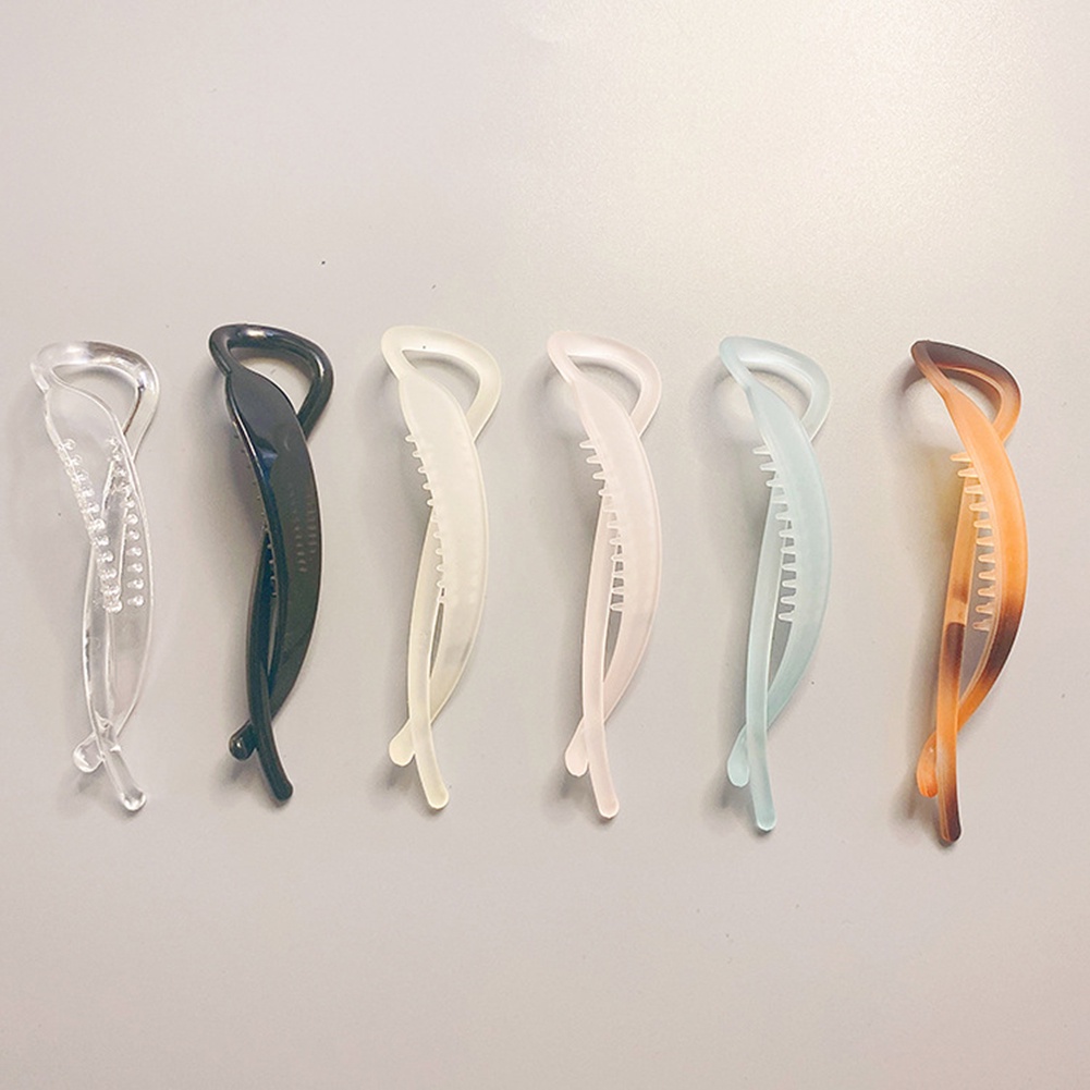 Kẹp Tóc Dạng Xoắn Trong Suốt Màu Trơn Sáng Tạo