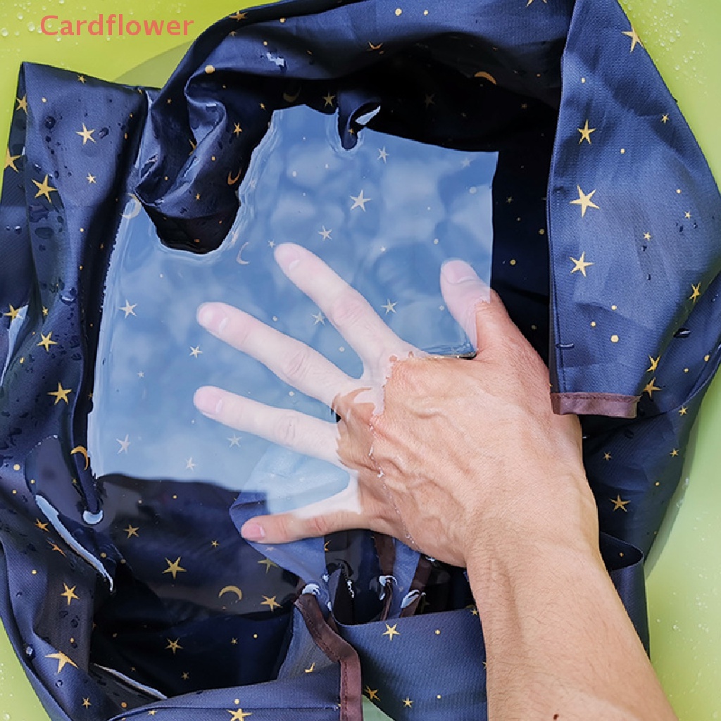 < Cardflower > Hàng Có Sẵn Túi Mua Sắm Vuông Sức Chứa Lớn Có Thể Gập Lại Phong Cách California Sáng Tạo Mới