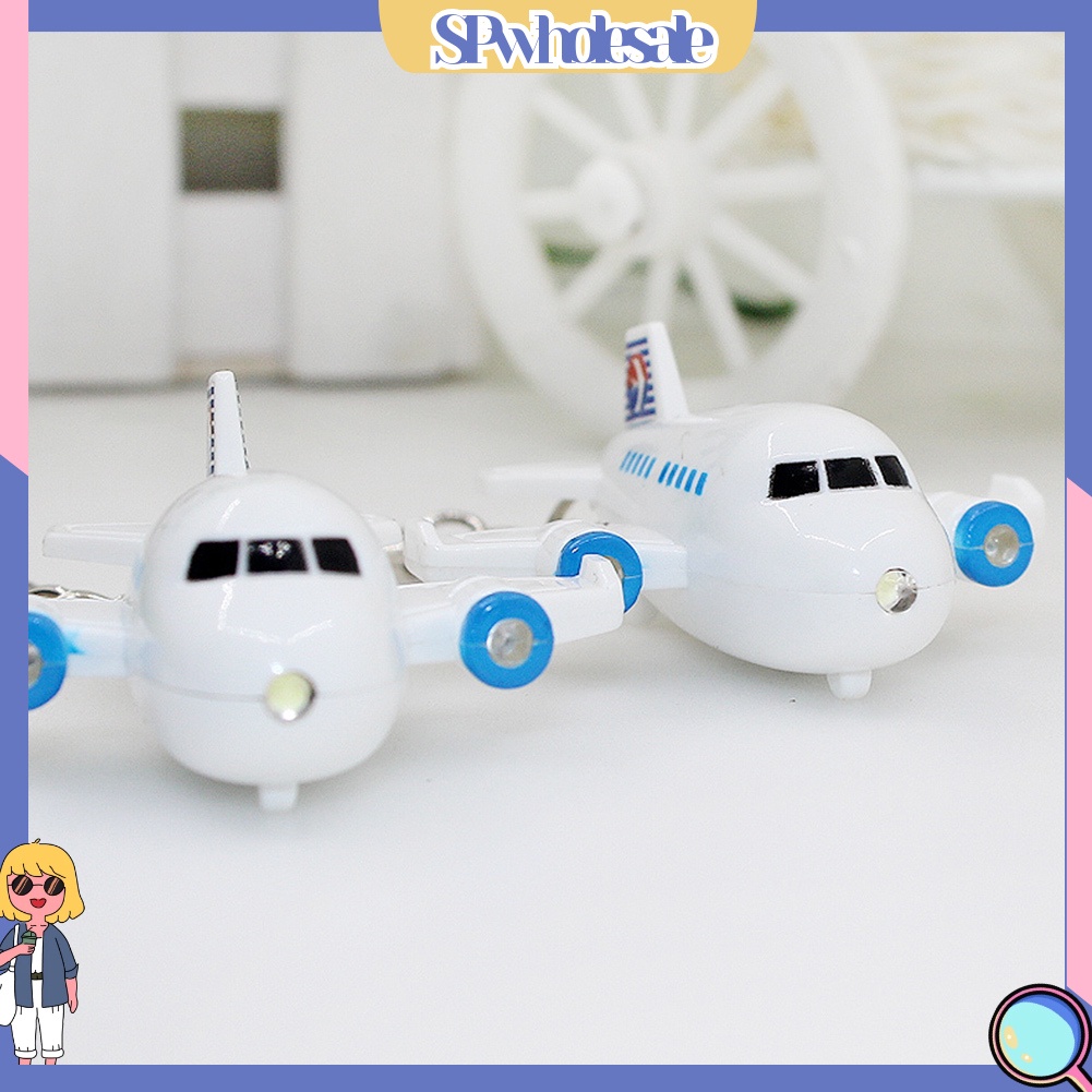 <SPwholesale> Móc Khóa Hình Máy Bay Có Đèn LED Dễ Thương