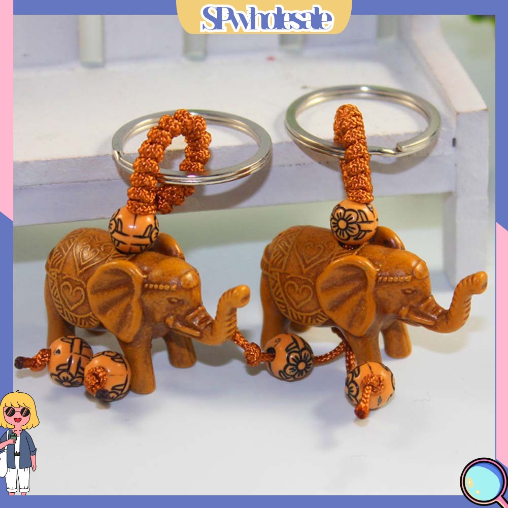 <SPwholesale> Bộ 2 Móc Khóa Hình Voi / Ngựa / Trái Tim / Rùa Xinh Xắn Giá Đỡ