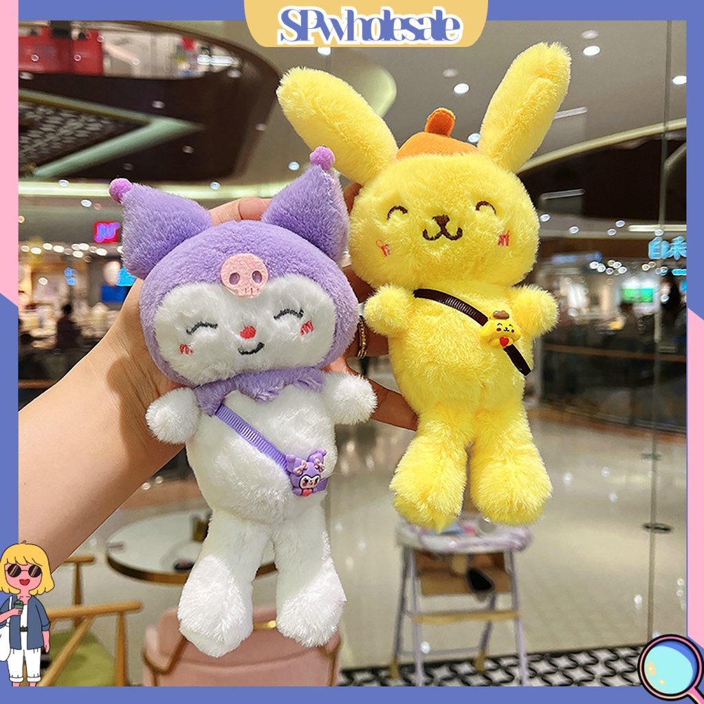 <SPwholesale> Móc Chìa Khóa Có Túi Đeo Chéo Hình Động Vật Hoạt Hình Tai Dài Thêu Trang Trí Ba Lô Quà Tặng Trang Trí Xe Hơi