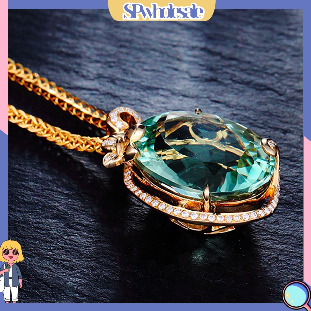 <SPwholesale> Vòng cổ Mặt Hình Oval Đính Đá Zircon Hình Bướm Sang Trọng Cho Cô Dâu