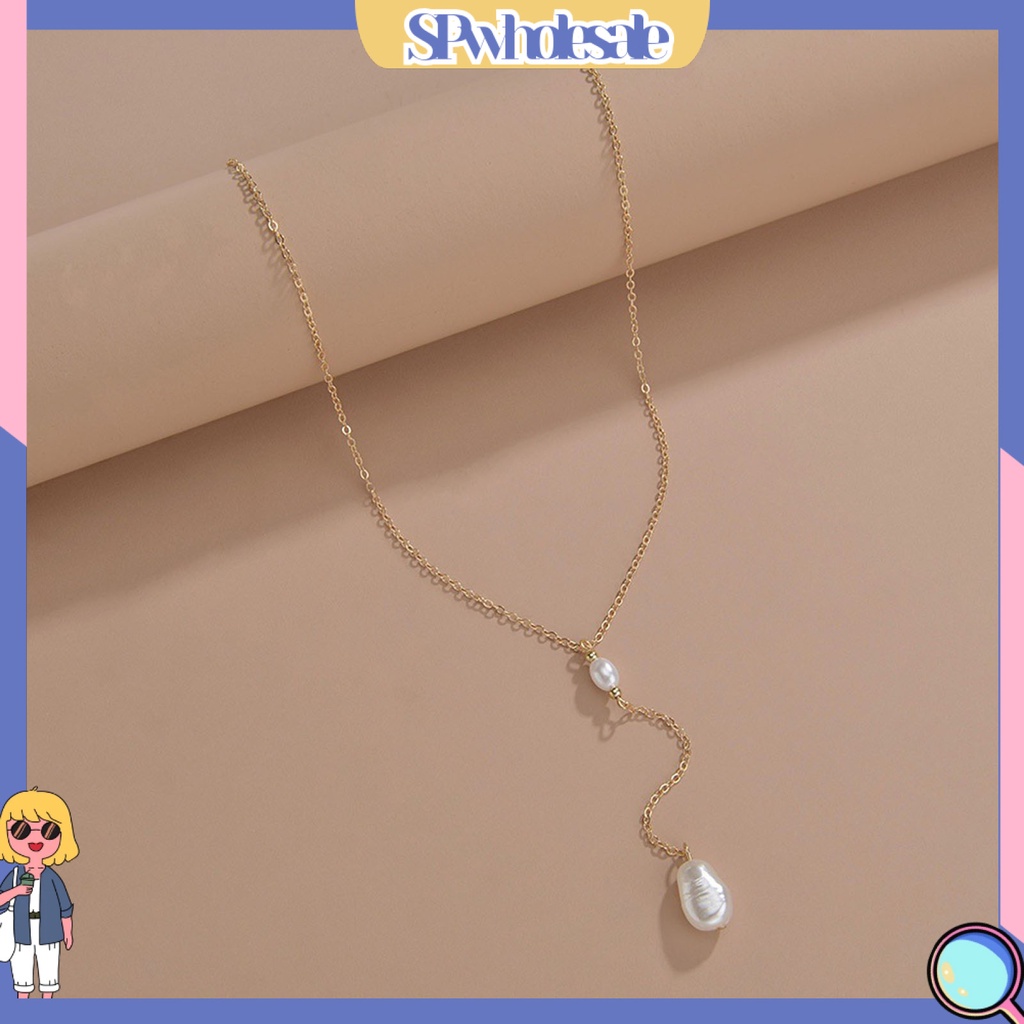 &lt;SPwholesale&gt; Vòng cổ Dài Đính Ngọc Trai Nhân Tạo Thời Trang Dành Cho Nữ