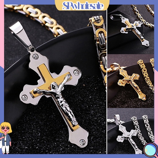 &lt;SPwholesale&gt; Vòng cổ Mặt Thánh Giá Bằng Thép Titan Cho Nam
