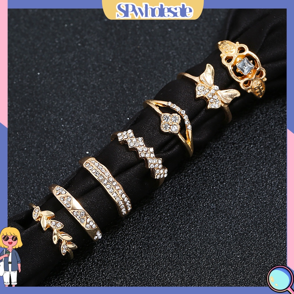 <SPwholesale> Bộ 7 Nhẫn Đeo Đốt Ngón Tay Nhiều Kiểu Dáng