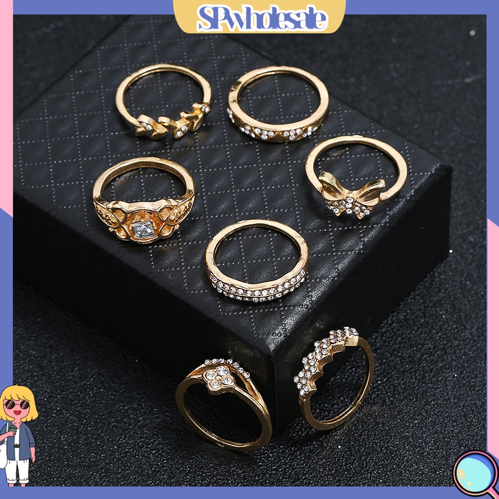 <SPwholesale> Bộ 7 Nhẫn Đeo Đốt Ngón Tay Nhiều Kiểu Dáng