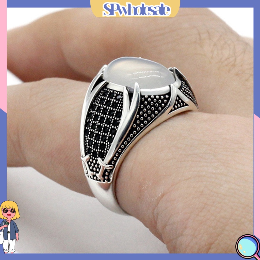 <SPwholesale> Nhẫn Đính Hôn Hợp Kim Tinh Tế Thân Thiện Với Da Retro Đơn Giản Cho Nam