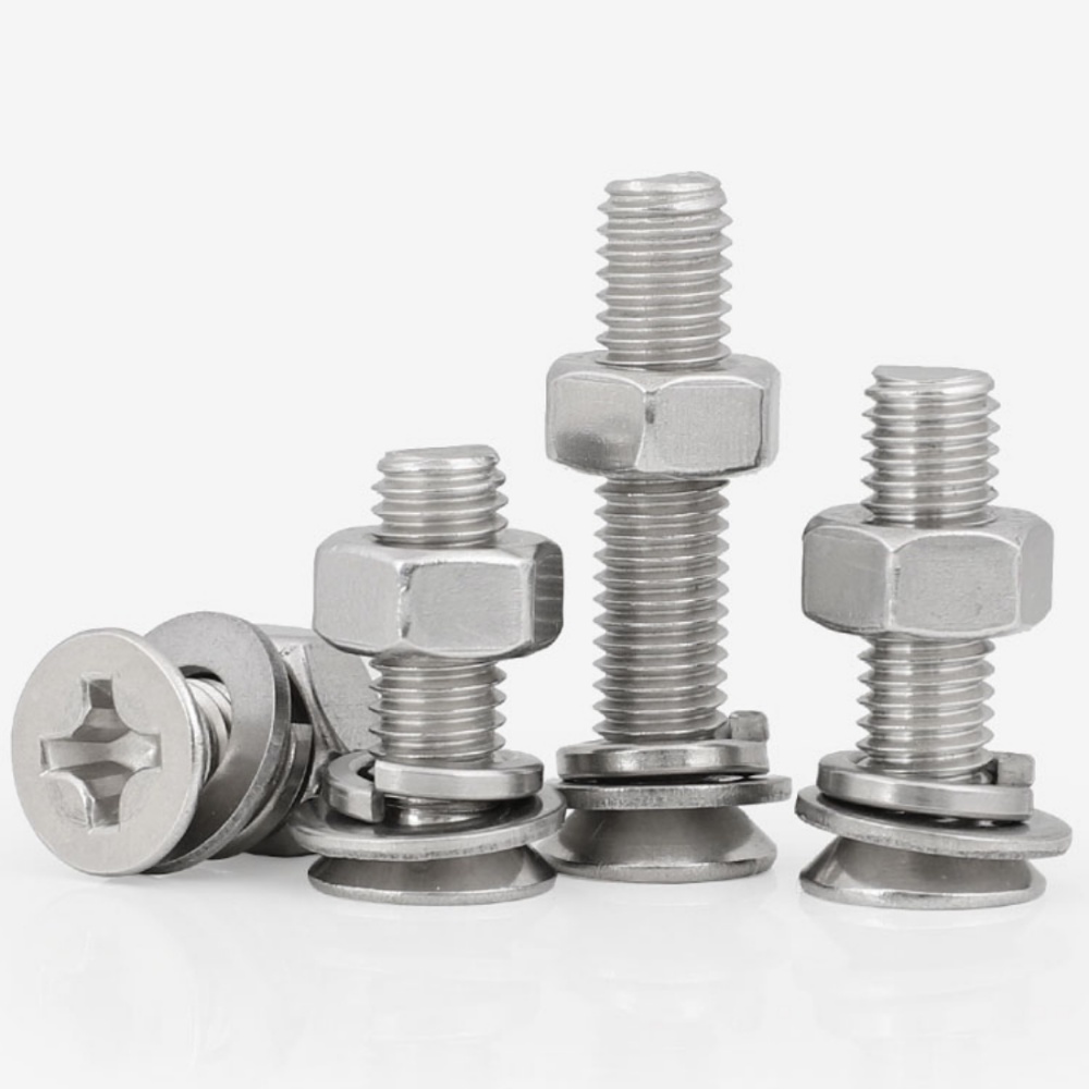 Bộ Ốc Vít Đầu Dẹt M8 / M10 Bằng Inox 304 Chuyên Dụng