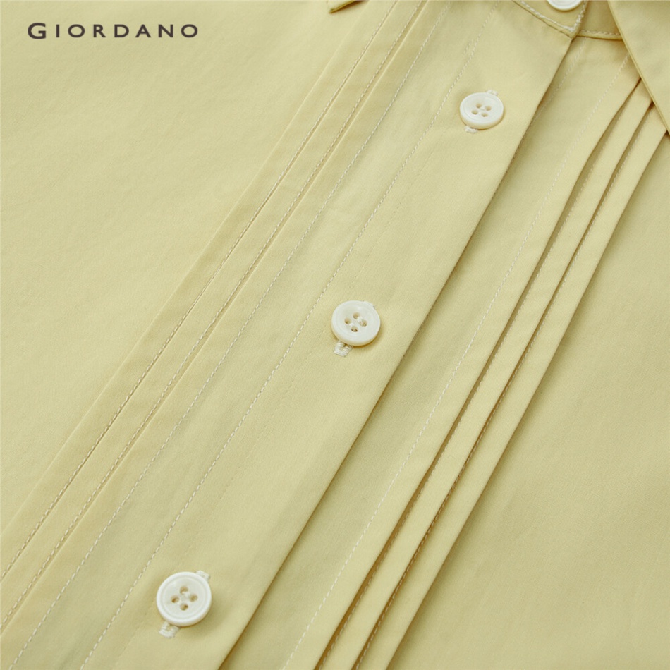 GIORDANO WOMEN Hollow out long sleeve cotton shirt 18343202