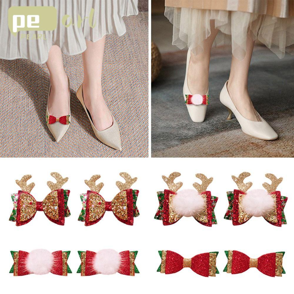 1 Cặp Kẹp Nơ Đính Kim Sa Lấp Lánh Trang Trí Giày Cao Gót