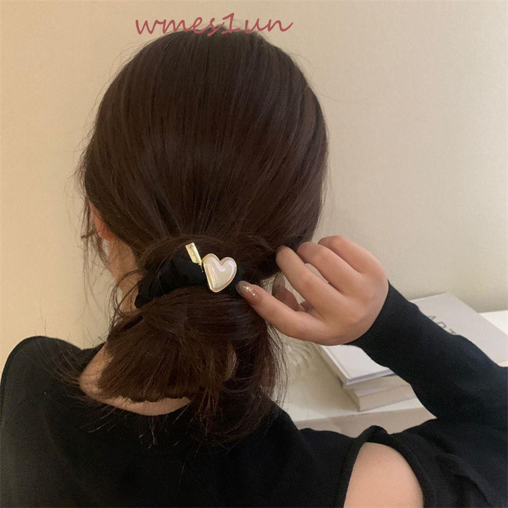 Dây Cột Tóc Đuôi Ngựa Bằng Vải Hình Vuông / Trái Tim Thời Trang Ngọt Ngào WMES15H