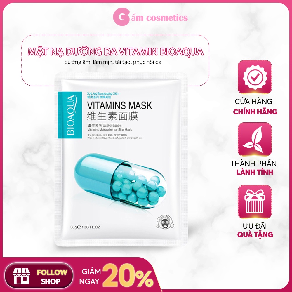 Mặt Nạ Dưỡng Da Vitamin Bioaqua Cấp Nước Bổ Sung Vitamin A C Giúp Da Săn Chắc Mịn Màng Ngừa Thâm Nội Địa Trung Cosmetic
