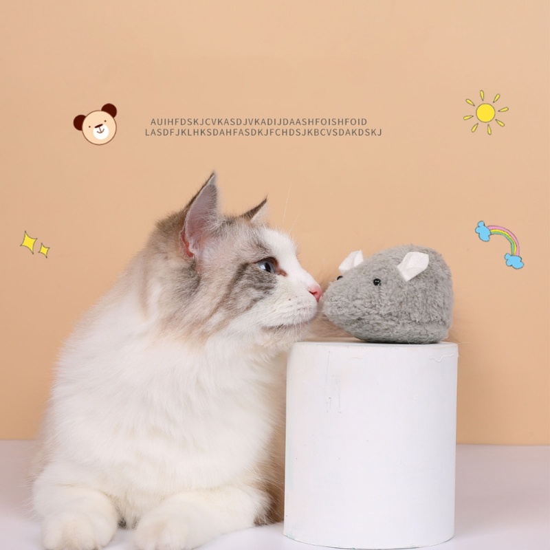 Đồ Chơi Hình Chú Chuột Giả Sử Dụng Dây Cót Vui Nhộn Cho Mèo Cưng