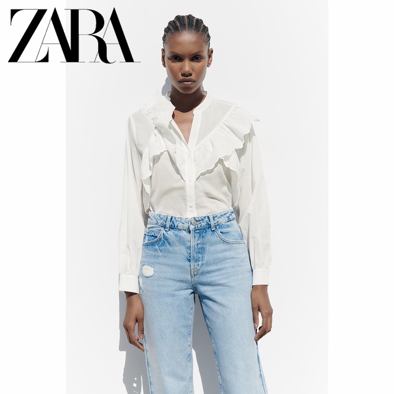 Zara Áo Kiểu Nhiều Lớp Thêu Hoạ Tiết Xinh Xắn Thời Trang Dành Cho Nữ