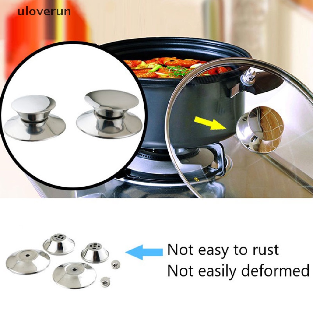 Set 2 Núm Tay Cầm Nắp Nồi Bằng Thép Không Gỉ Tiện Dụng