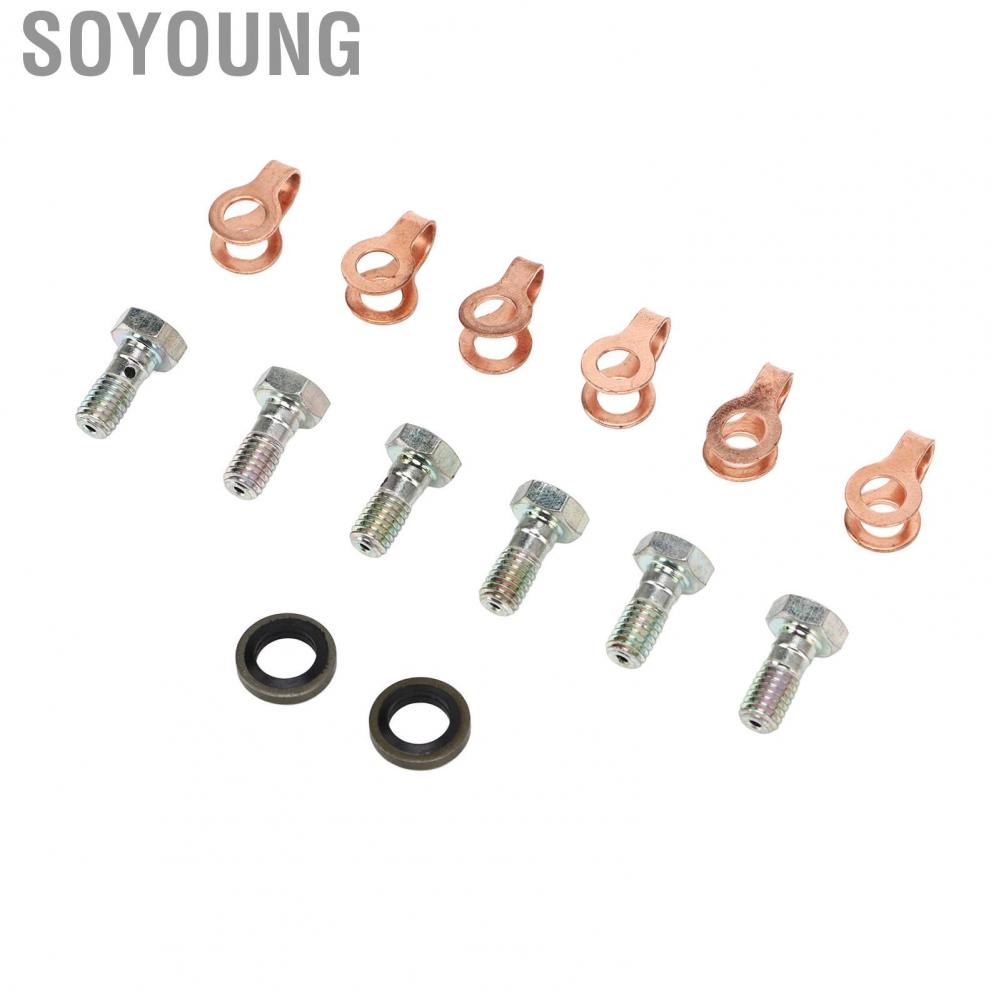 Soyoung 4942278  OE Standard Perfect Sealing Fuel Return Line Banjo Bolt Kit Metal Alloy Rubber for Cummins 12V 4bt 6bt 6ct
