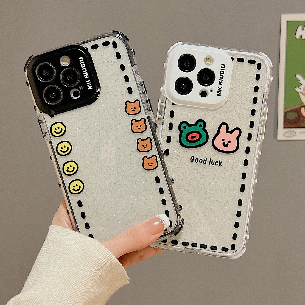 Ốp Điện Thoại TPU Dẻo Trong Suốt Họa Tiết Hoạt Hình Lấp Lánh Chống Sốc Cho iphone 14 13 11 12 Pro Max