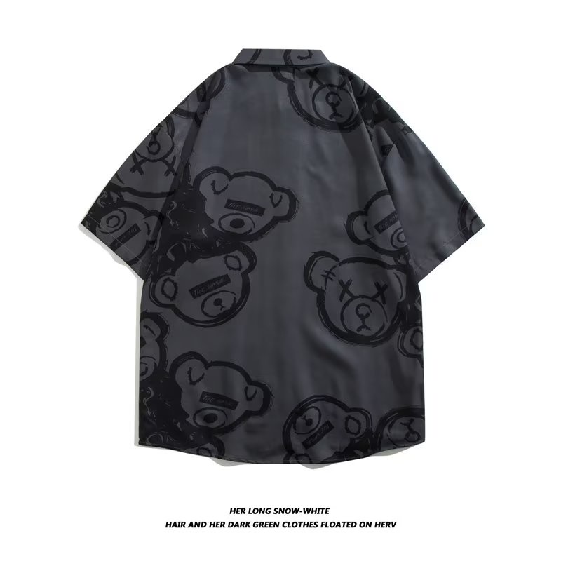 Áo Sơ Mi Tay Lỡ In Họa Tiết Thời Trang Phong Cách Harajuku Cho Nam