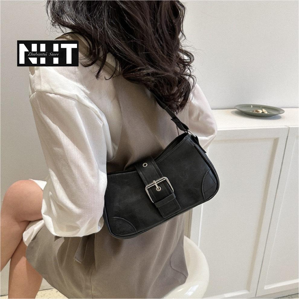 Túi xách màu trơn phong cách Gothic y2k cho nữ