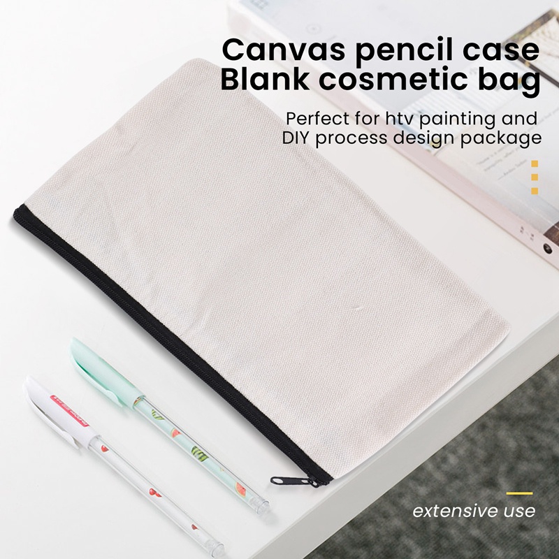 Bộ 10 Túi Đựng Bút / Mỹ Phẩm Bằng Vải Canvas / Cotton Tiện Dụng Mang Theo Du Lịch DIY