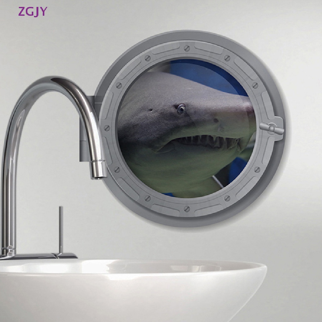 Sticker Dán Tường Nhà Tắm Chống Thấm Nước Hình Cá Mập Dưới Nước Độc Đáo Mới
