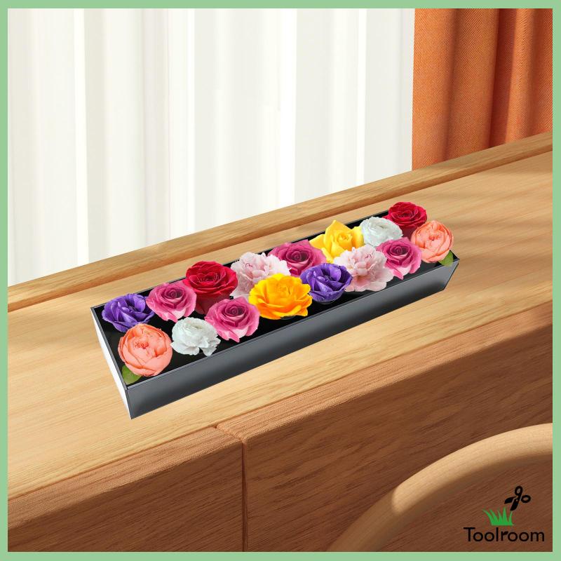 Lọ Hoa Hình Chữ Nhật Bằng Acrylic Để Bàn Ăn