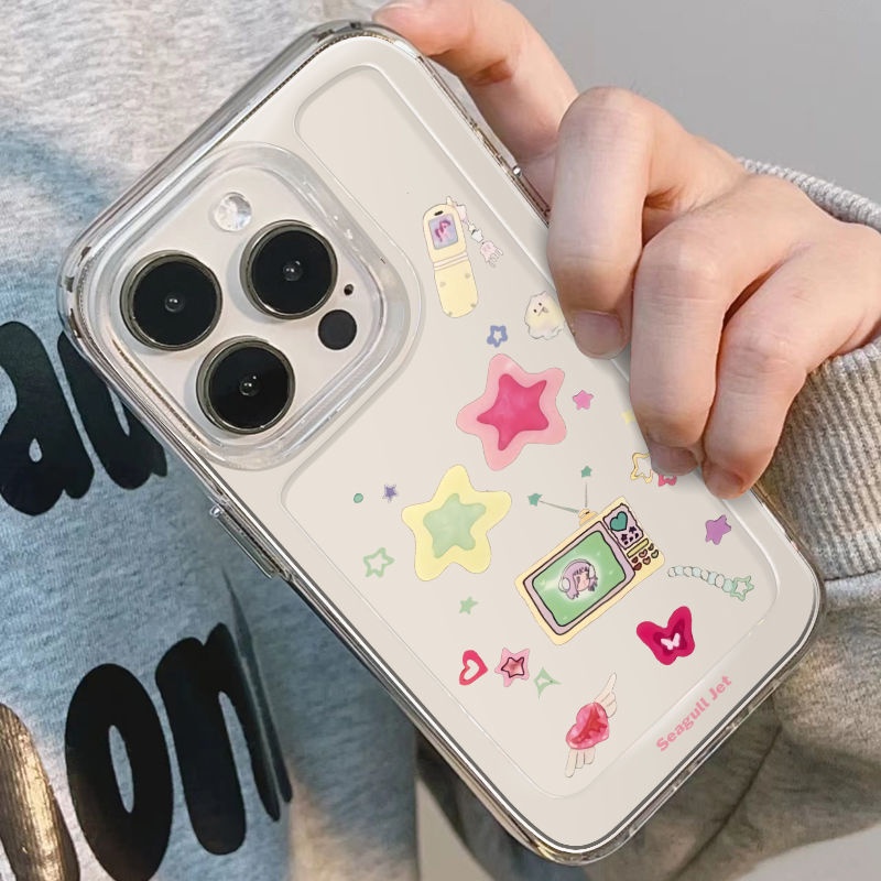 ✅Ốp Điện Thoại Trong Suốt Chống Sốc Họa Tiết Ngôi Sao Cho Iphone xr1213xs / iPhone14promax / plus 7 8 Retro / 11