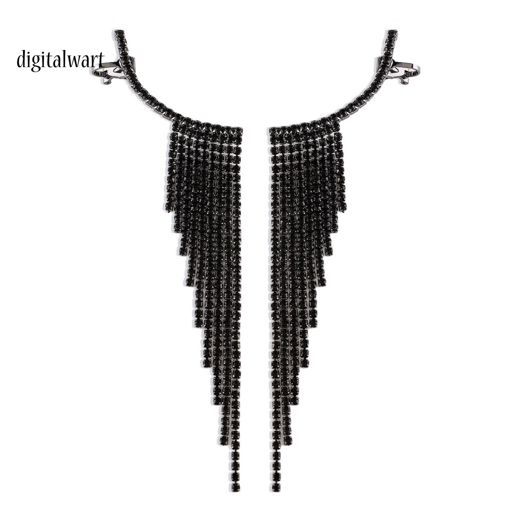 Kỹ Thuật Số| 1 Đôi Bông Tai Tua Rua Dáng Dài Đính Đá Thời Trang Dự Tiệc