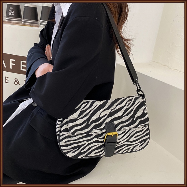 Túi Đeo Vai Đa Năng Có Khóa Kéo In Họa Tiết Kẻ Sọc Thời Trang Cho Nữ