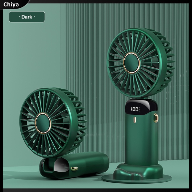 Quạt Làm Mát Usb Cầm Tay / Đeo Cổ Có Màn Hình Led Kỹ Thuật Số Có Thể Gấp Gọn Tiện Dụng