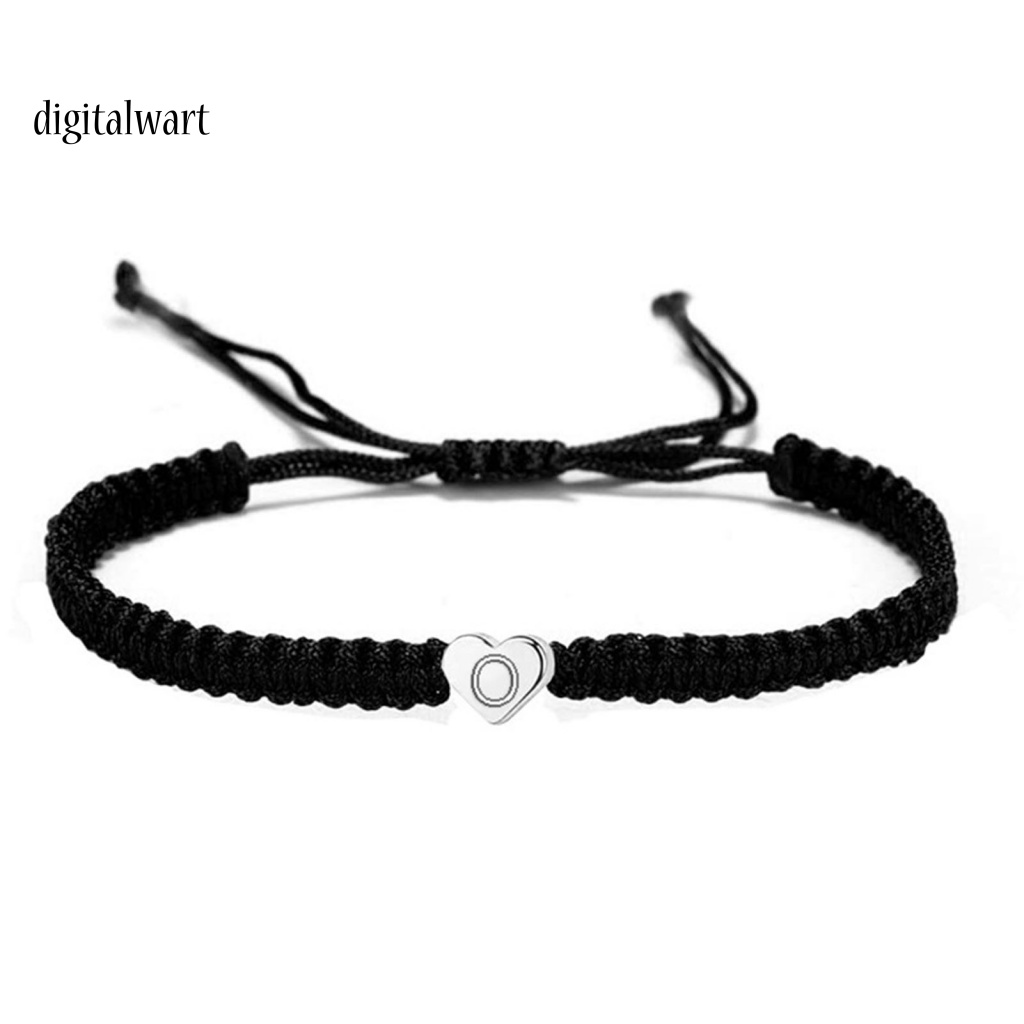 Kỹ Thuật Số| Vòng Tay Dây Bện Co Giãn Mặt 26 Chữ Cái Tùy Chỉnh Thời Trang Cho Cặp Đôi