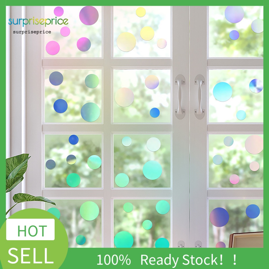 Miếng Dán Cửa Kính Tự Dính Trang Trí Hiệu Ứng Cầu Vồng 3D Phản Quang Bảo Vệ Sự Riêng