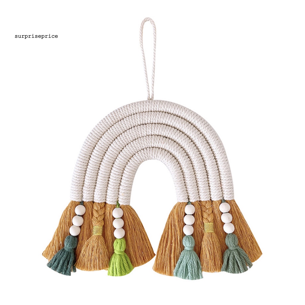 Thảm Cầu Vồng Macrame 5 Lớp Thủ Công Tối Giản Thân Thiện Với Môi Trường Trang Trí Tường Nhà
