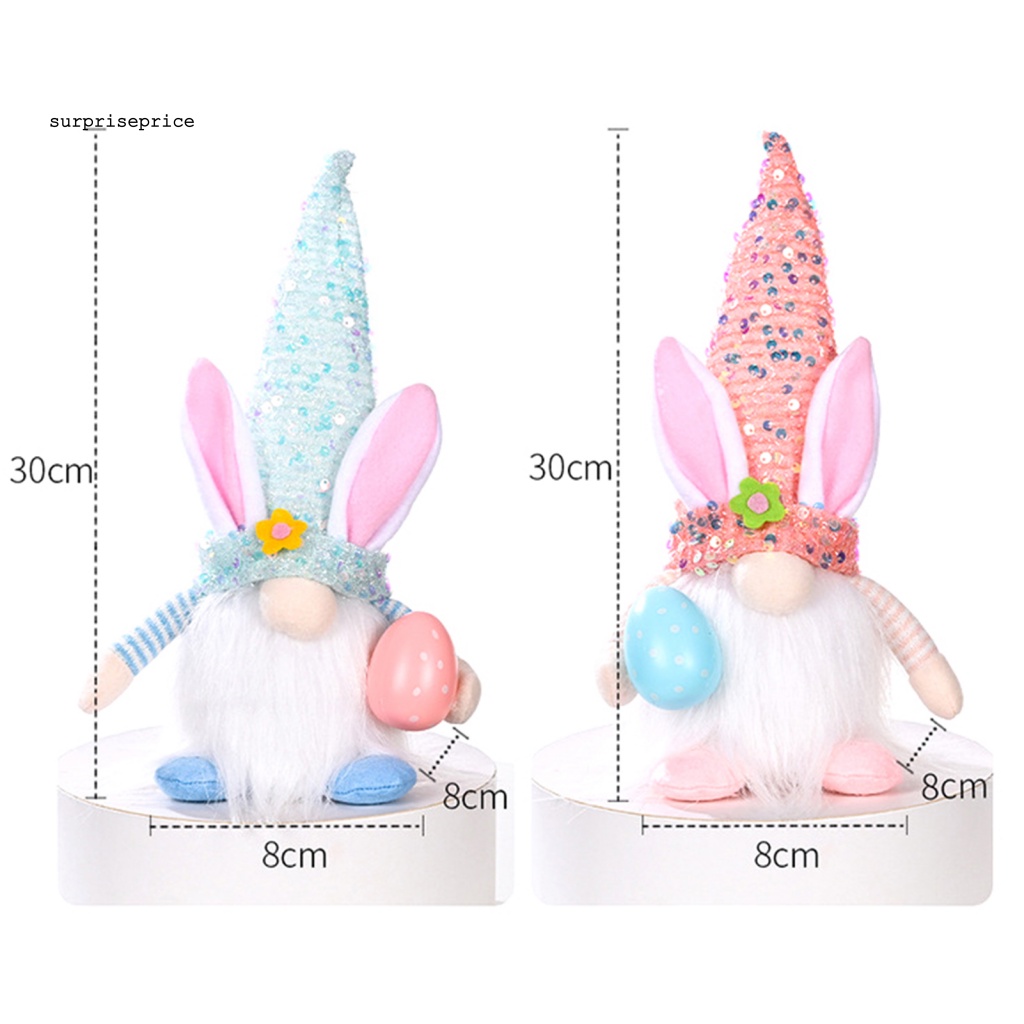 Spa Mũ Búp Bê Vô Diện Thiết Kế Mũ Tai Thỏ Trắng Dài Bằng Vải Có Đèn LED Phát Sáng Trang Trí Lễ Phục Sinh Hom