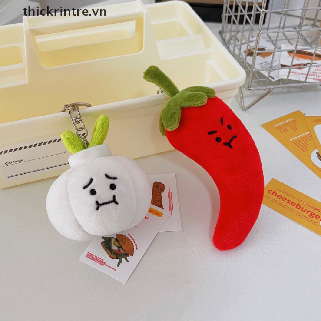 Móc Khóa Hình Hành Tỏi Nhồi Bông Đáng Yêu