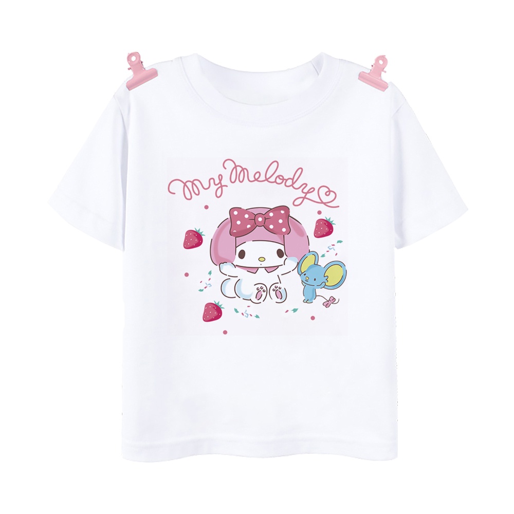 Áo Thun In Hình Mèo kitty Dễ Thương Cho Bé Gái