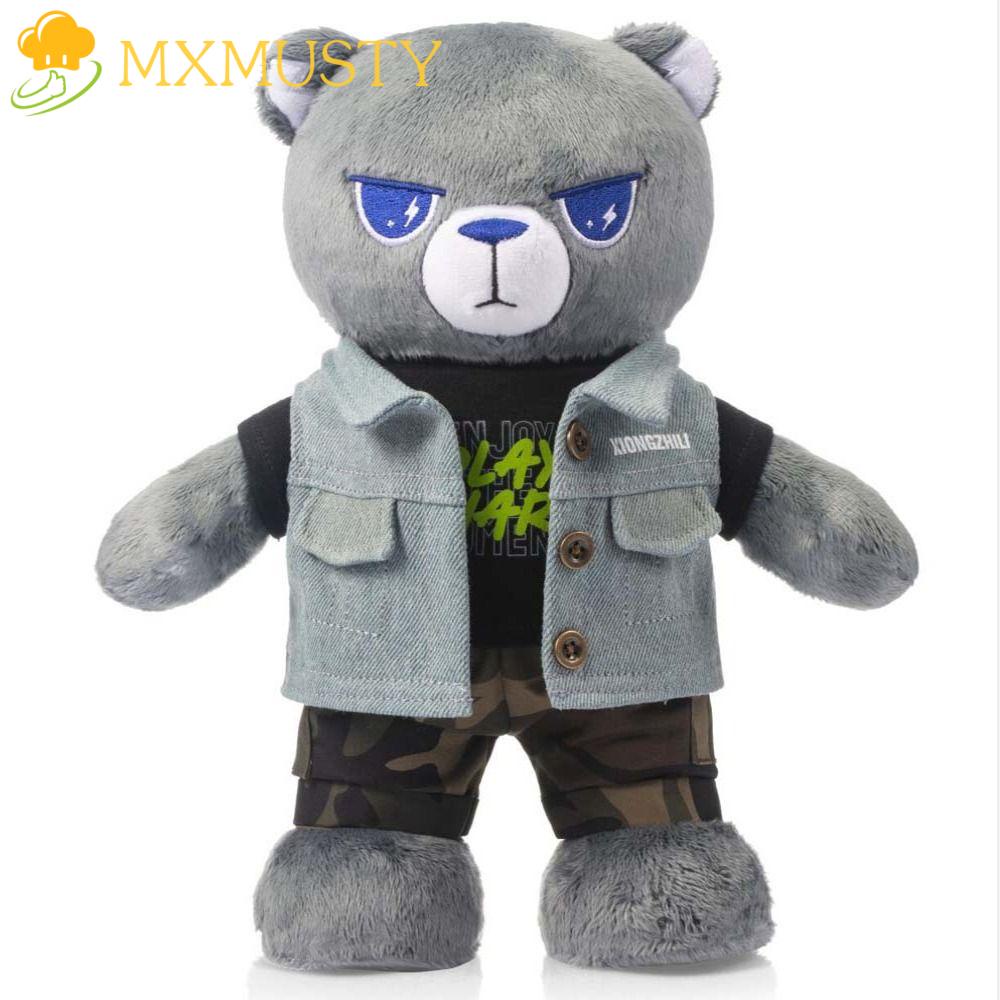 Gấu Bông Cotton Mềm Mại Mặc Áo Khoác Phong Cách Retro Trang Trí Nhà Cửa