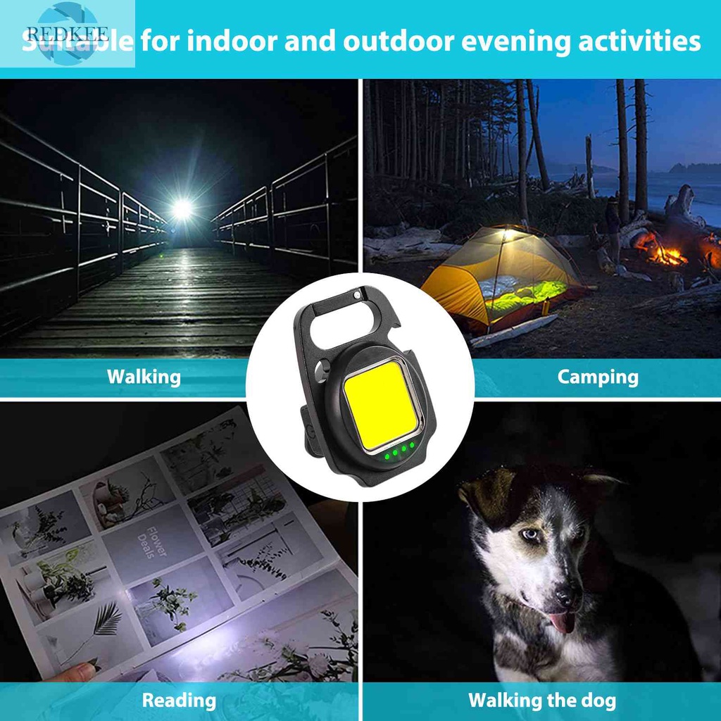 Móc Khóa Đèn Pin Mini COB LED 500 Lumens Bỏ Túi Tiện Dụng