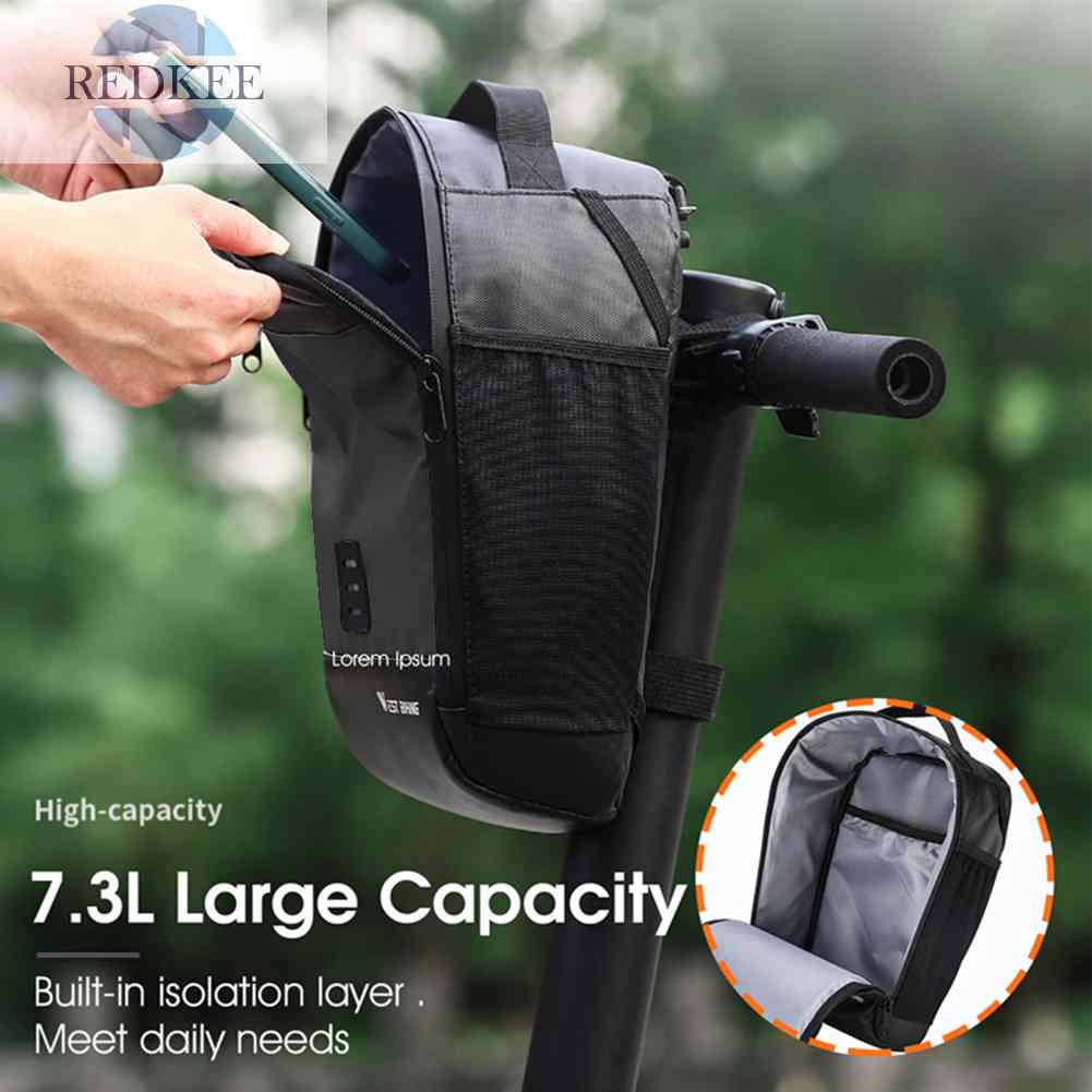 Túi Đựng Đồ Dung Tích Lớn 7.3L Gắn Ghi Đông Xe Đạp Tiện Dụng