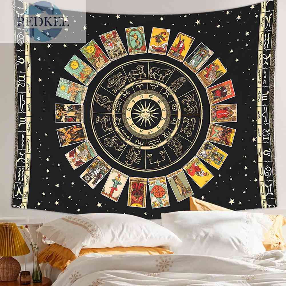 Thảm Treo Tường Họa Tiết Mandala Tarot Kích Thước 95x73cm