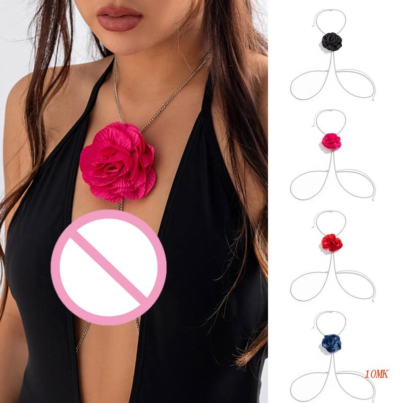 Xiangbao Dây Xích Đeo Thắt Lưng Bằng Sắt Phối Hoa Vải Trang Sức Mặc Bikini Đi Biển Mùa Hè