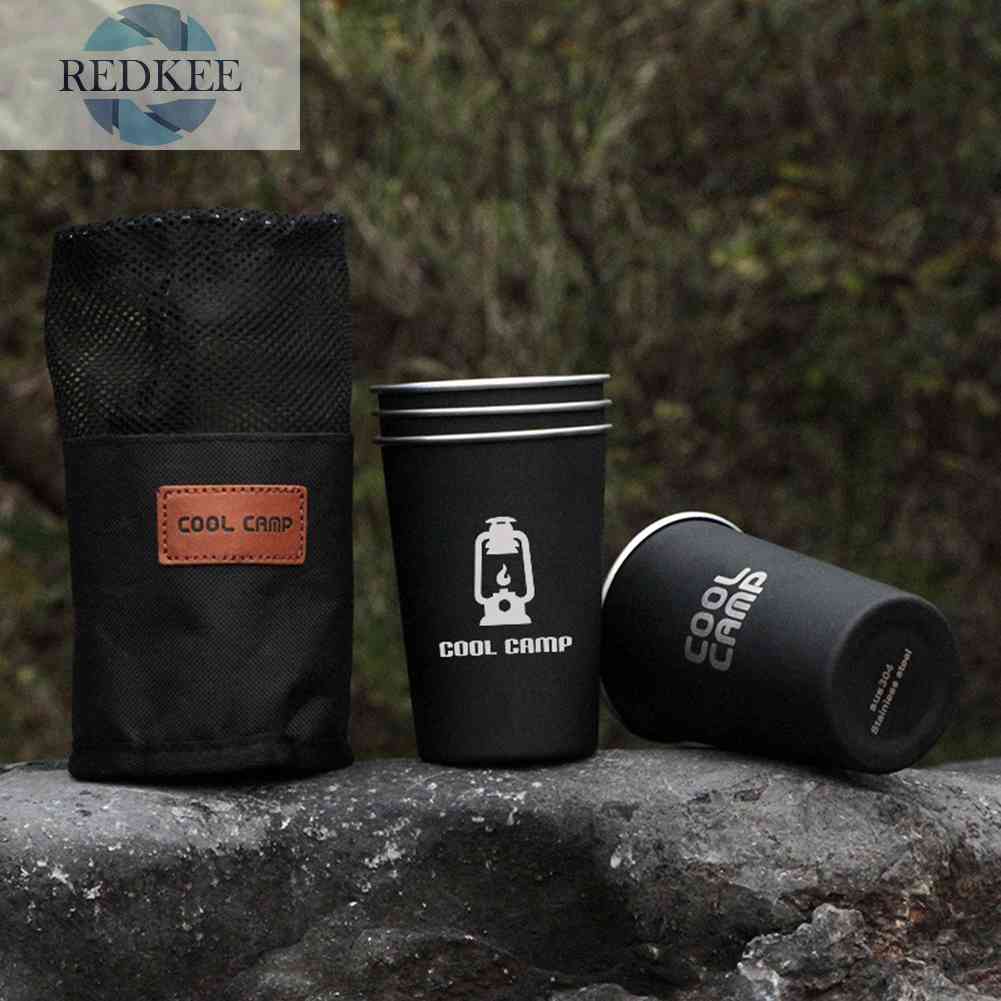 Bộ 4 Ly Uống Nước 350ml Bằng Thép Không Gỉ