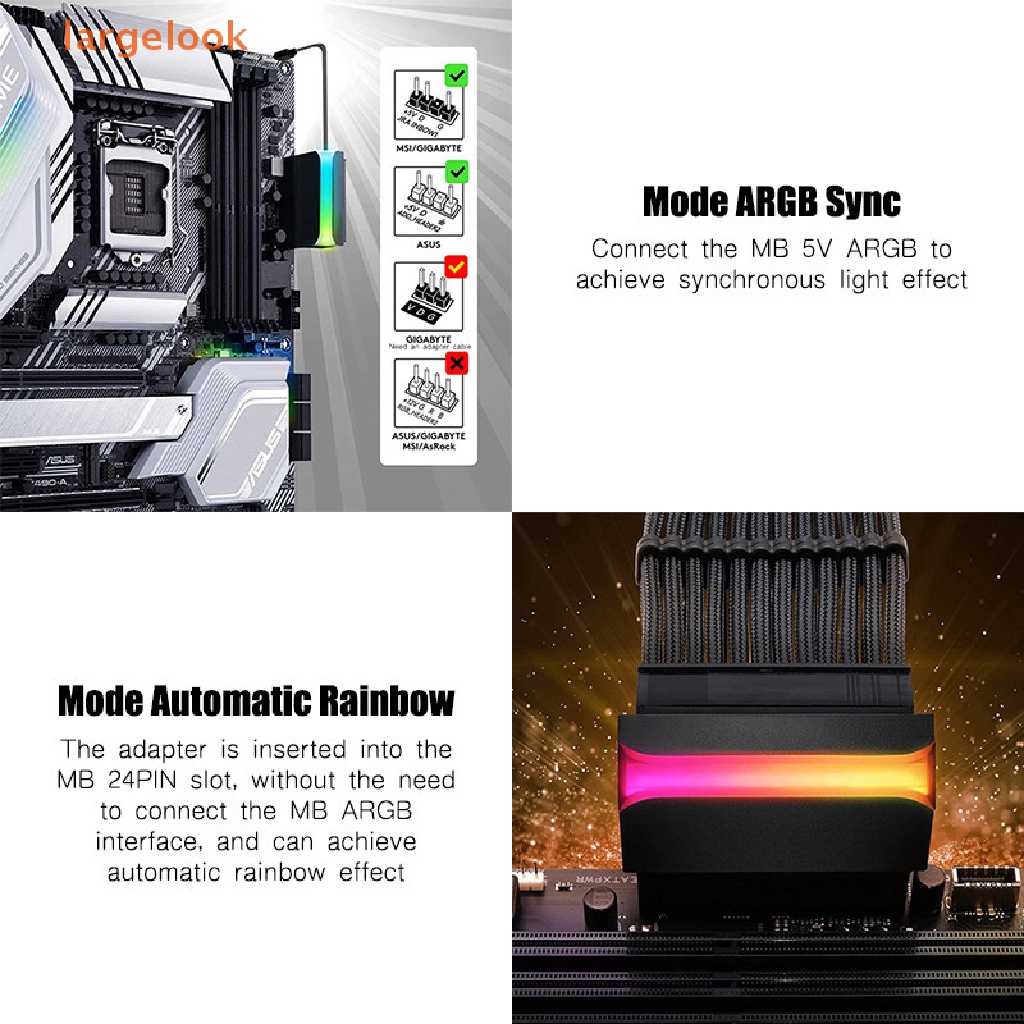 Mô Đun Nối Nguồn ATX 24Pin Sang 90 Độ Cho Máy Tính DIY