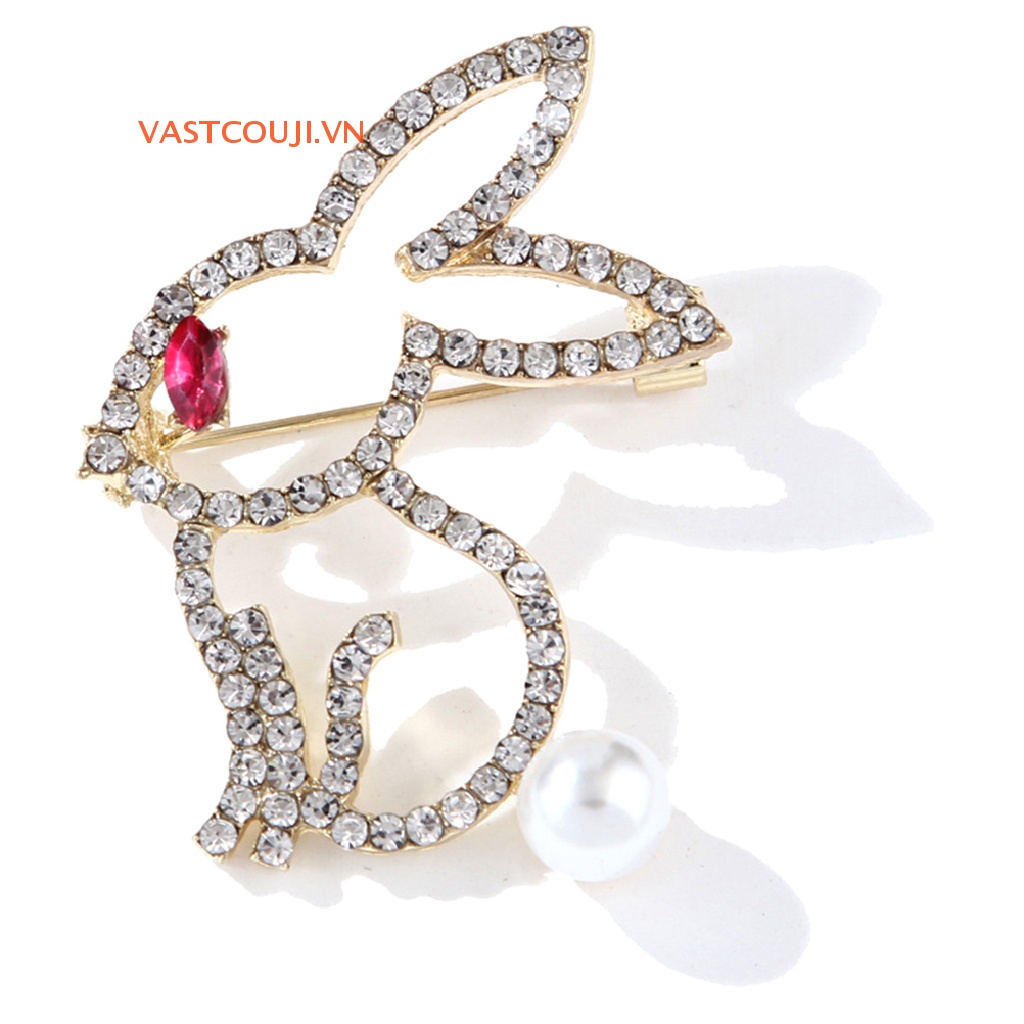Ghim Cài Áo Hình Thỏ Đính Đá Thời Trang Dành Cho Nữ