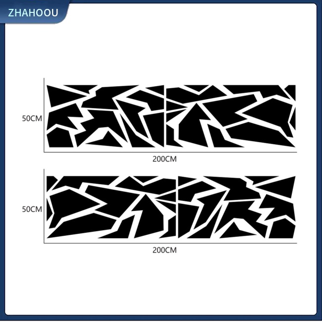 ☃Nhà Cửa☃ 1 Cặp Nhãn Dán Trang Trí Xe Hơi Họa Tiết Rằn Ri Chống Phai Màu D-2357