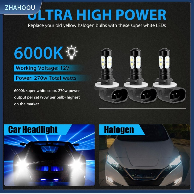 ☃Nhà Cửa☃ Set 3 Đèn Pha Led 881 Tương Thích Với Polaris Sportsman 400 450 500 550 570 600 700