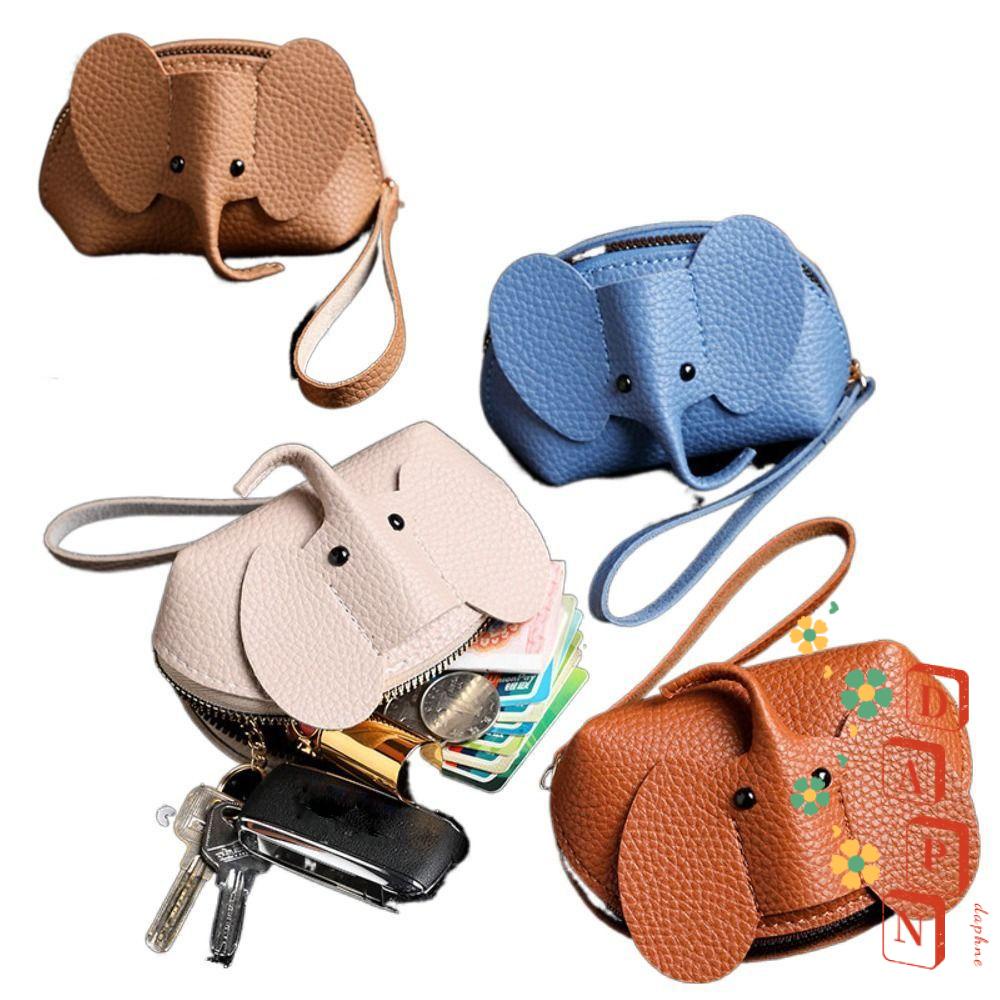 Túi Đựng Điện Thoại / Tai Nghe / Tiền Xu / Son Môi Hình Chú Voi DAPHS Dễ Thương